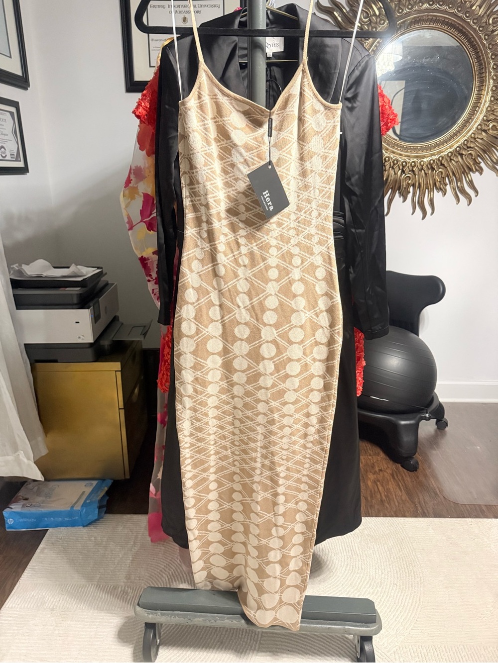 Hera Collection Beige Lace Maxi Slip Dress
